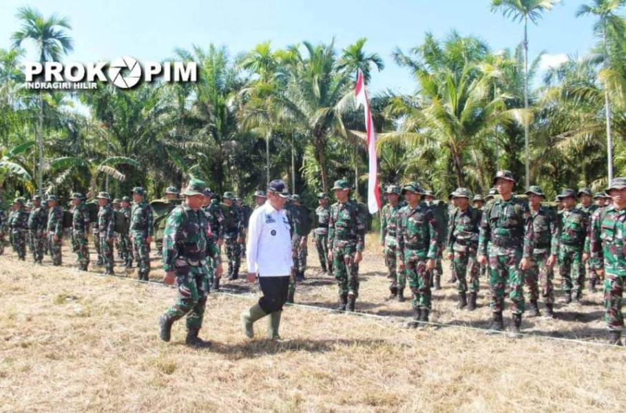 Bupati Inhil H. Muhammad Wardan Pimpin Upacara Pembukaan TMMD Ke-116 Desa Pengalihan Keritang