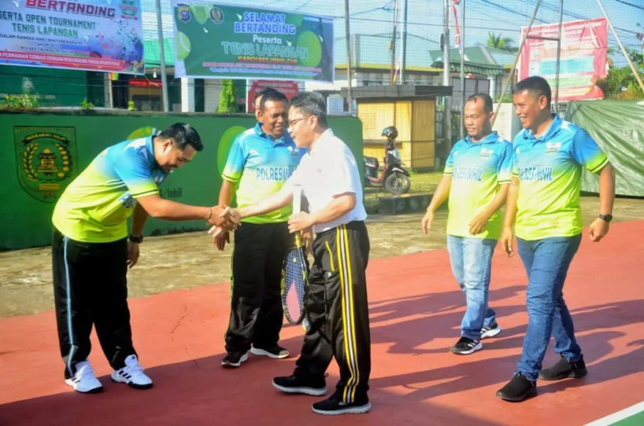 Di Hadiri Bupati, Polres Inhil Gelar Open Turnamen Tenis Lapangan Piala Kapolres Inhil Cup Tahun 2023
