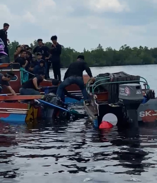 Kecelakaan Antar Speedboat di Perairan Mandah Inhil